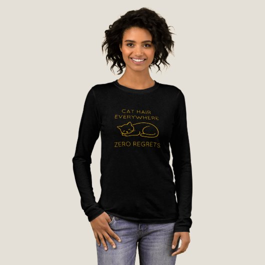 Cat hair everywhere zero regrets Tri-Blend shirt (Voorkant)