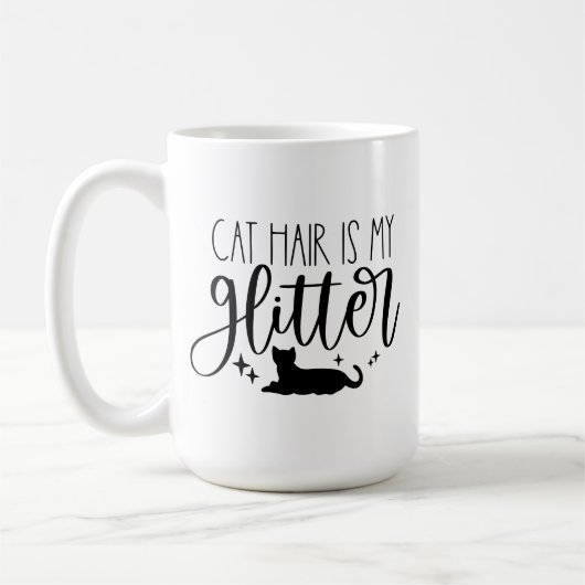 Cat Hair is mijn glitter Koffiemok (Links)