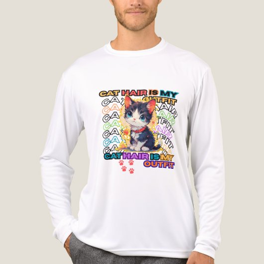 Cat Hair Is My Outfit Tri-Blend Shirt (Voorkant volledig)