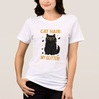 Cat Hair My Glitter Funny Cat Tri-Blend Shirt