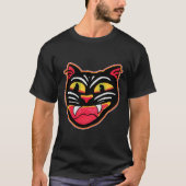  Cat Halloween Art Cartoon Fun T-shirt (Voorkant)