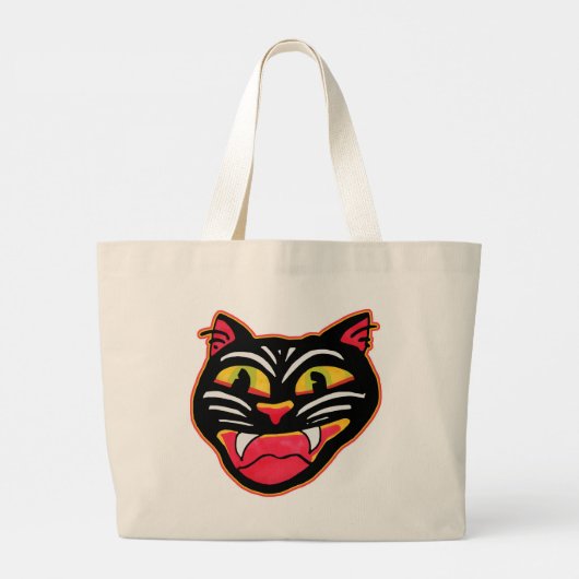  Cat Halloween Art Cartoon Spooky Vibes Grote Tote Bag (Achterkant)