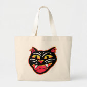  Cat Halloween Art Cartoon Spooky Vibes Grote Tote Bag (Voorkant)