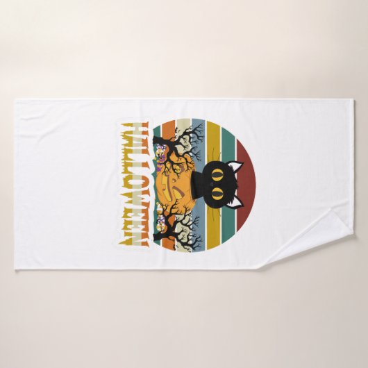 Cat Halloween Badhanddoek (Badhanddoek)