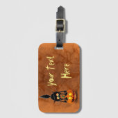 Cat Halloween Bang Cartoon op Pumpkin Licentie Pl Bagagelabel (Voorkant (verticaal))