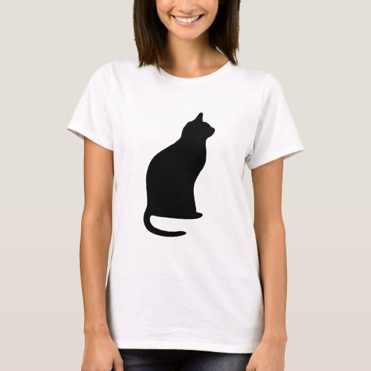 Cat Halloween Black Silhouette T-shirt (Voorkant)