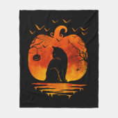 CAT HALLOWEEN COSTUME PUMPKIN CATEGORIE LOVER HERF FLEECE DEKEN (Voorkant)