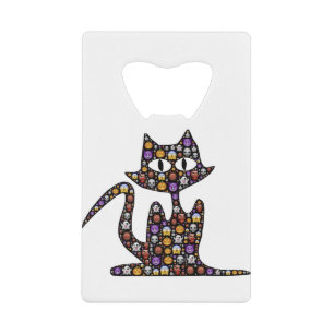 Cat Halloween Emoji Scary Frightful Spooky Icons Creditkaart Flessenopener