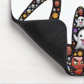 Cat Halloween Emoji Scary Frightful Spooky Icons. Muismat (Hoek)