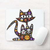 Cat Halloween Emoji Scary Frightful Spooky Icons. Muismat (Met muis)