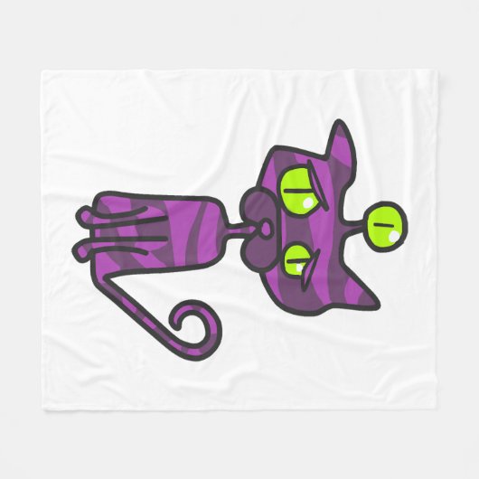 Cat Halloween Fleece Deken (Voorkant (Horizontaal))