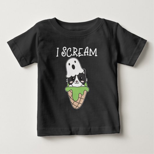 Cat Halloween Ghost I Scream Ice Cream Pun (Voorkant)