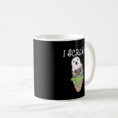 Cat Halloween Ghost I Scream Ice Cream Pun Koffiemok (Voorkant rechts)