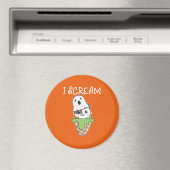 Cat Halloween Ghost I Scream Ice Cream Pun Magneet (Insitu (Vaatwasser))
