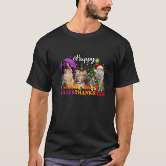Cat Halloween Happy KerstHappy Hanksmas Dank T-shirt