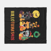 Cat Halloween Happy KerstHappy Hanksmas Fleece Deken (Voorkant (Horizontaal))
