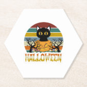 Cat Halloween Kartonnen Onderzetters (Voorkant)