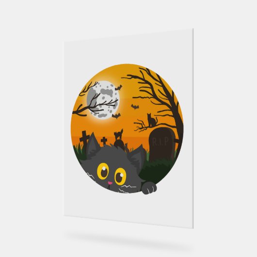 Cat Halloween Kitten Halloween Kostuum Acryl Bord (Hoek)