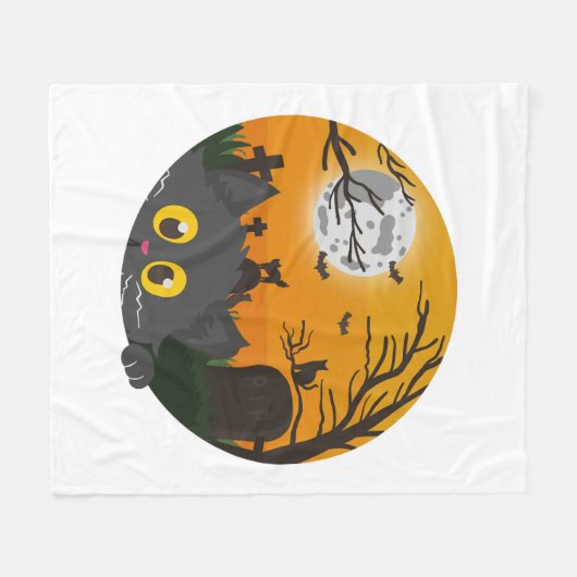 Cat Halloween Kitten Halloween Kostuum Fleece Deken (Voorkant (Horizontaal))
