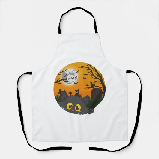 Cat Halloween Kitten Halloween Kostuum Schort (Voorkant)