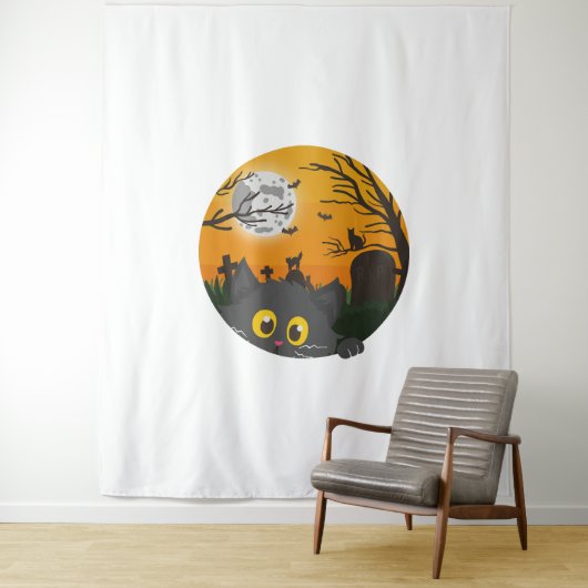 Cat Halloween Kitten Halloween Kostuum Wandkleed (In situ)