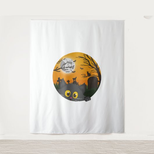 Cat Halloween Kitten Halloween Kostuum Wandkleed (Voorkant)