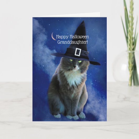 Cat Halloween kleindochter Super Cute Kaart (Voorkant)