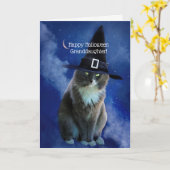 Cat Halloween kleindochter Super Cute Kaart (Gele Bloem)