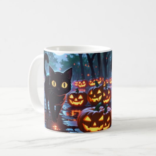 Cat Halloween Mok – Anime Spooky Mok (Voorkant links)