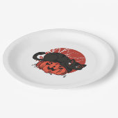 Cat Halloween Papieren Bordje (Gekanteld)
