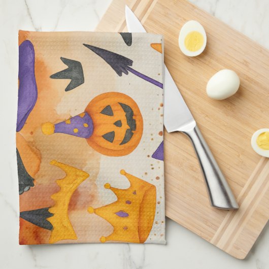 Cat Halloween Party Theedoek (Quarter Fold)