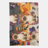 Cat Halloween Party Theedoek (Verticaal)