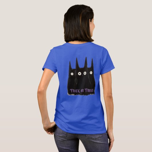 Cat & Halloween, personalized T-shirt (Achterkant volledig)