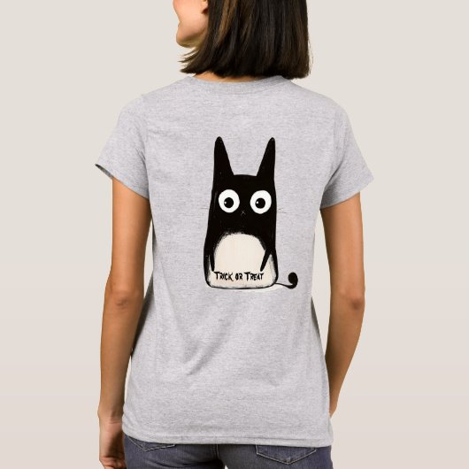 Cat & Halloween, personalized T-shirt (Achterkant)