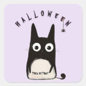 Cat & Halloween, personalized Vierkante Sticker (Voorkant)