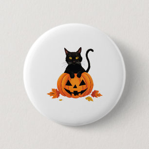 Cat Halloween pompoen voor vrouwen Mannen Kinder 1 Ronde Button 5,7 Cm
