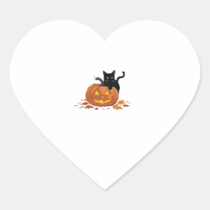 Cat Halloween pompoen voor vrouwen Mannen Kinder Hart Sticker