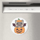 Cat Halloween Pumpkin Bat Costume Magneet (Insitu (Vaatwasser))