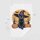 Cat Halloween Pumpkin Essential T-shirt Golfhanddoek (Insitu)