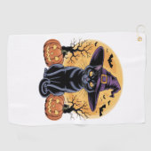 Cat Halloween Pumpkin Essential T-shirt Golfhanddoek (Horizontaal)