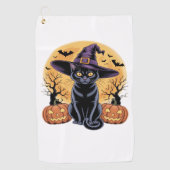 Cat Halloween Pumpkin Essential T-shirt Golfhanddoek (Voorkant)