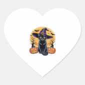 Cat Halloween Pumpkin Essential T-shirt Hart Sticker (Voorkant)