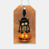 Cat Halloween Scared Cartoon Character op Cadeaulabel (Voorkant)