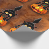 Cat Halloween Scared Cartoon Character op Cadeaupapier (Hoek)