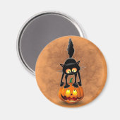 Cat Halloween Scared Cartoon Character op Magneet (Voorkant / Achterkant)