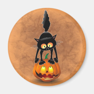 Cat Halloween Scared Cartoon Character op Magneet