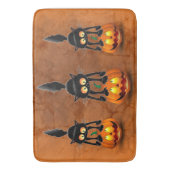 Cat Halloween Scared Cartoon op pompoen Badmat (Voorkant Verticaal)
