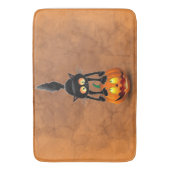 Cat Halloween Scared Cartoon op pompoen Badmat (Voorkant Verticaal)