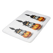 Cat Halloween Scared Cartoon op pompoen Badmat (Gekanteld)
