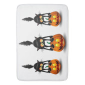 Cat Halloween Scared Cartoon op pompoen Badmat (Voorkant Verticaal)